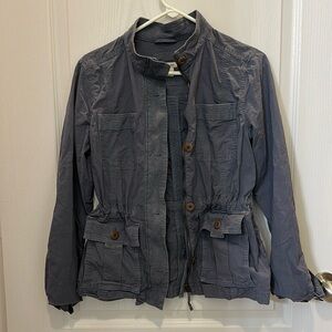 LL Bean Ripstop Field Jacket Full Zip Womens Size XS Pockets Item 505030 Blue